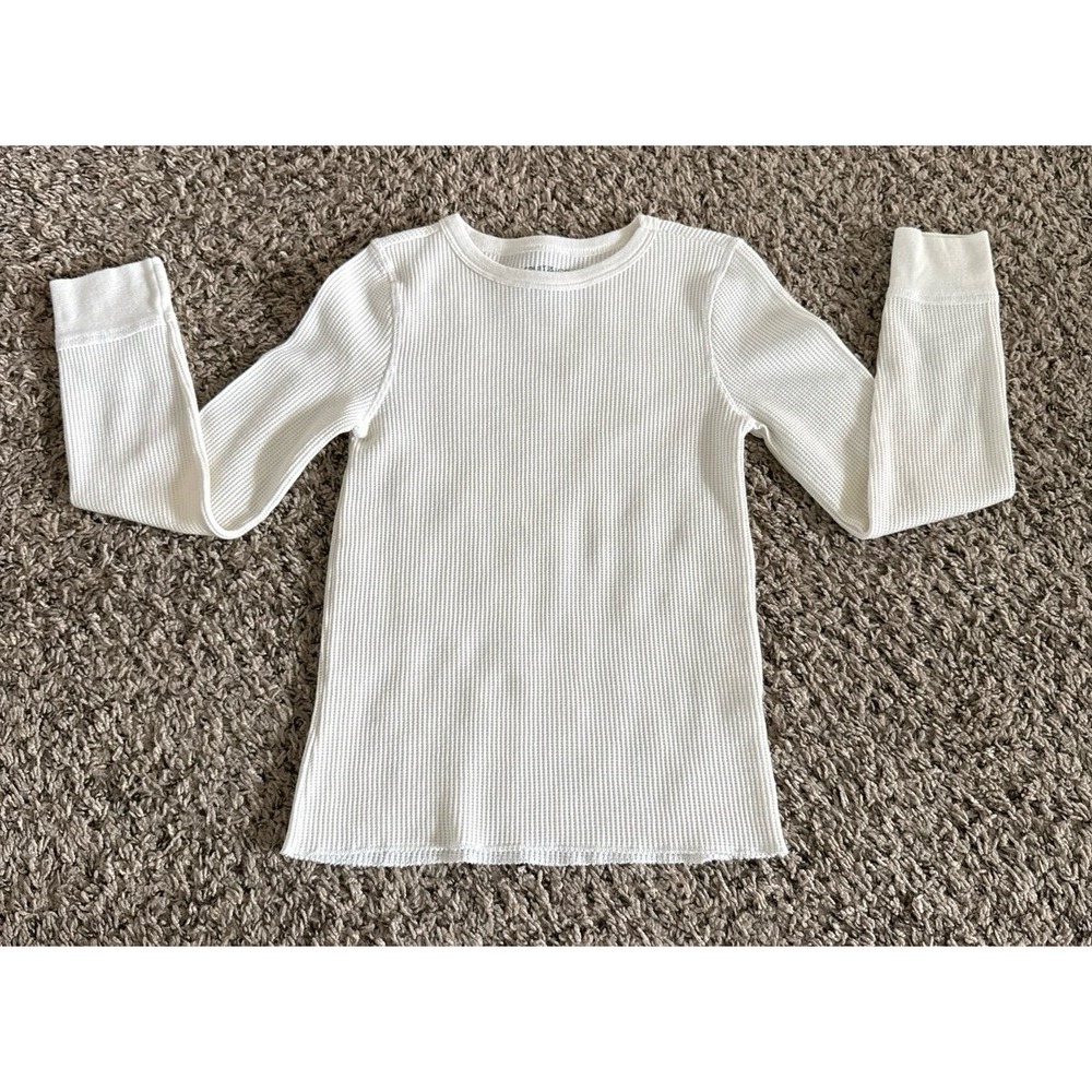 Fruit of‎ Loom Boys White Thermal Long Sleeve Tee Size 8